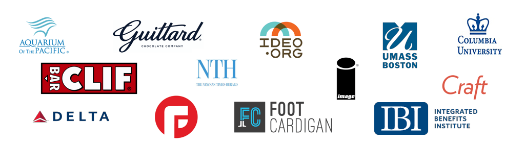 Some of our many wonderful clients - The Aquarium of the Pacific, Guittard Chocolate, Ideo.org, UMass Boston, Columbia University, Craft CMS, Clif Bar, Delta Airlines, Focus Lab, Nerd HQ, Foot Cardigan, and thousands more... Join them today!